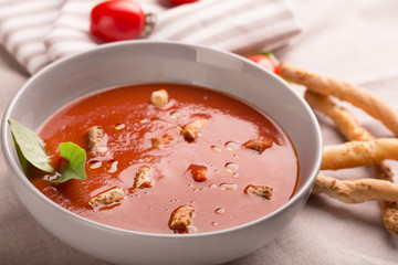 Spanish tomato gazpacho soup