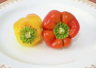 red and yellow peppers