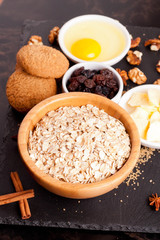 Christmas baking - ingredients and cookies