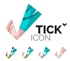 Obraz premium Set of abstract OK and tick icons, business logotype concepts