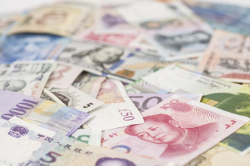 Obraz na płótnie Canvas International currencies banknotes