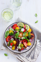 healthy salad with fresh summer vegetables