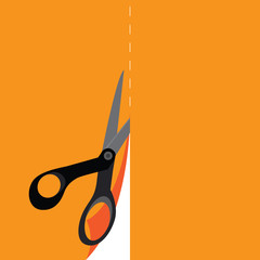 Scissors cut paper vector