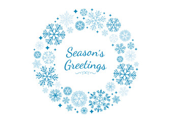 Holiday wreath made of vector snowflakes © penguinpie