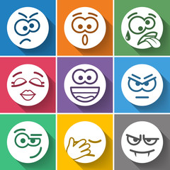 Fototapeta premium Set Circle Smiles