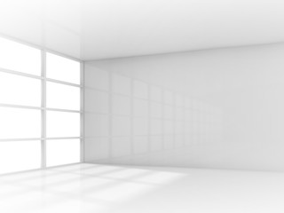 Abstract 3d white interior, empty room with window