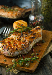 Roasted meat with spices
