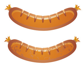 sausage grunge vector eps 10