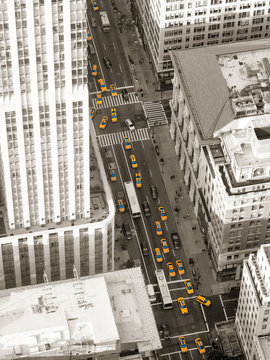 Fototapeta Aerial view of Fifth Avenue in New York City