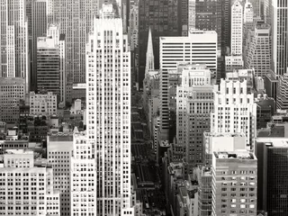 Papier Peint photo autocollant New York Vue en noir et blanc de New York City