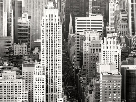 Fototapeta Black and white view of New York City