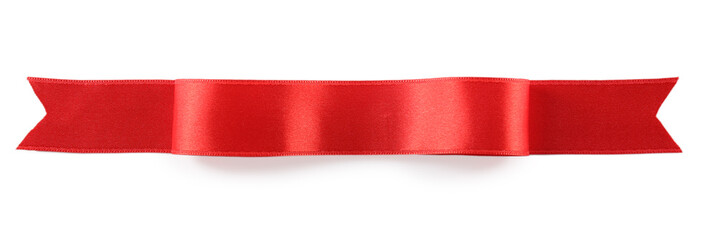 Red silk ribbon isolated on white