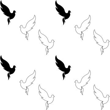 Seamless pattern with dove