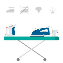 Isolated steam iron icon and beaker