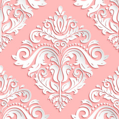 Seamless  Oriental Pattern With 3D Elements