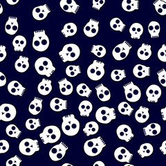 Obraz premium Seamless pattern on the theme of Halloween, wrapping paper, skull