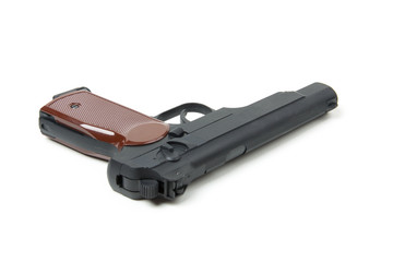 Isolated gun on white