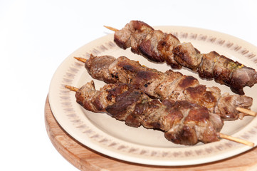 Grilled meat on a stick