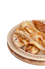 Fried chicken white meat served on the plate