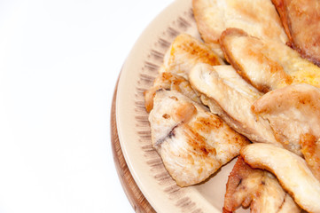 Fried chicken white meat served on the plate