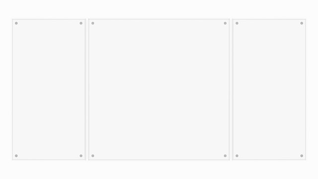 Blank white display sign layout isolated on a white background.