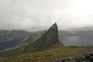 Norwegian nature / There are mountains plunging into the sea from hundreds of metres, fjords, tall mountain peaks, northern lights and midnight sun.