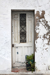 Old white door