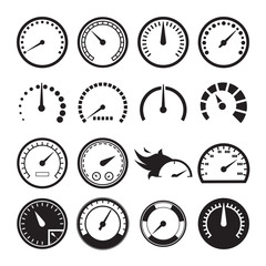 Set of speedometers icons. Vector illustration