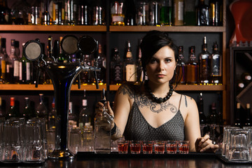 Attractive bartender