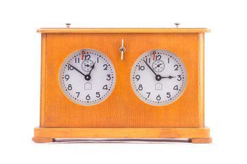 mechanical chess clock isolated