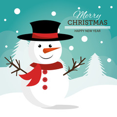 Merry christmas and happy new year card design