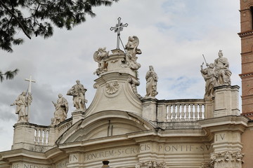Fototapeta na wymiar Rome, Italy. Details of the Basilica of the Holy Cross in Jerusa