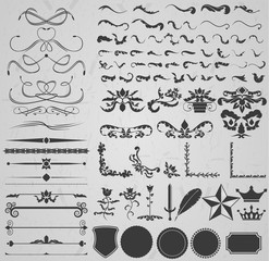 MEGA COLLECTION VINTAGE LABEL FRAME RETRO PAGE ELEMENT SET TWO