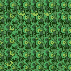 Green plants pattern. Seamless vector.