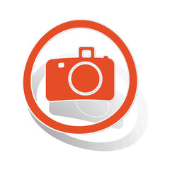 Camera sign sticker, orange