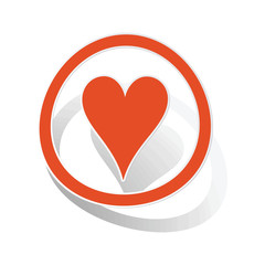 Hearts sign sticker, orange