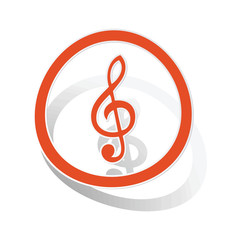 Music sign sticker, orange