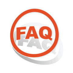 FAQ sign sticker, orange
