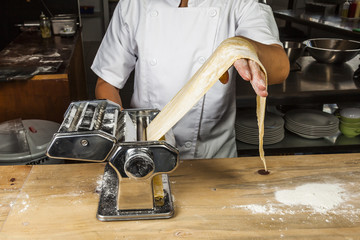 Pasta machine and fresh pasta.