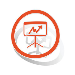 Graphic presentation sign sticker, orange