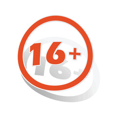 16 plus sign sticker, orange