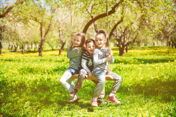 Fototapeta premium children rest in the garden