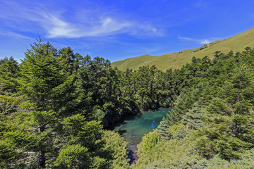 The Taiwan shape lake at the famous Hehuan Mountain of Taiwan