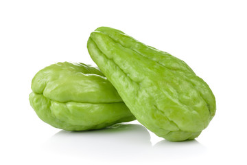 Chayote on white background