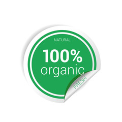 sticker of organic fresh green vector