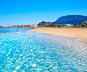 Denia beach in Alicante in blue Mediterranean