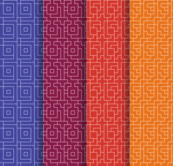 Set of Repeating geometric background. Vector seamless patterns
