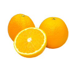 Ripe orange isolated on white