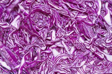 Sliced red cabbage