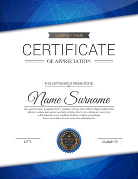 Vector certificate template.